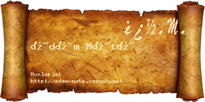 Ádám Máté névjegykártya